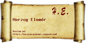 Herzog Elemér névjegykártya